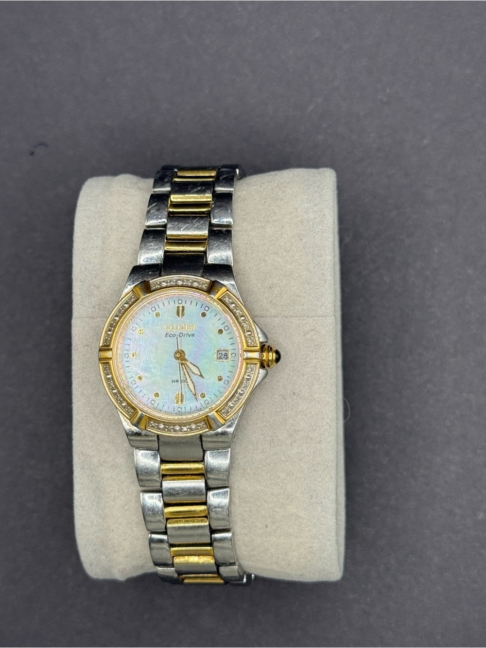 Citizen Riva Eco-Drive Women’s Two Tone Diamond MOP Watch EW0894-57D